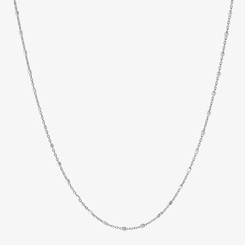Silver Treasures Made In Italy Womens Sterling Silver 18 Inch Cable Chain Necklace