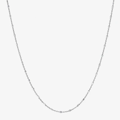 Silver Treasures Made In Italy Womens Sterling Silver 18 Inch Cable Chain Necklace