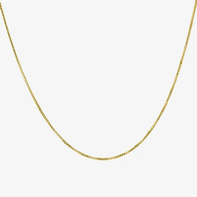 Silver Treasures Made In Italy Womens 14K Gold Over Silver 18 Inch Box Chain Necklace