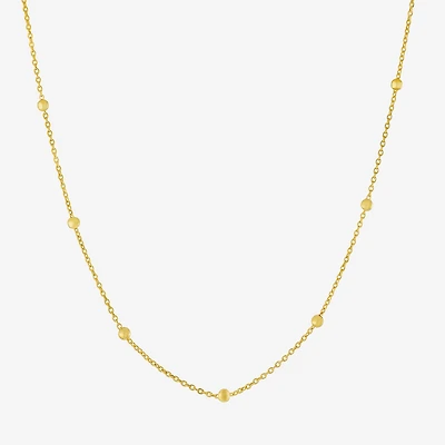 Silver Treasures Made In Italy Womens 14K Gold Over Silver 18 Inch Bead Chain Necklace