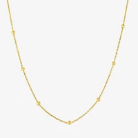 Silver Treasures Made In Italy Womens 14K Gold Over Silver 18 Inch Bead Chain Necklace