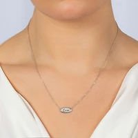 Silver Treasures Love Womens Sterling Silver Oval 16 Inch Pendant Necklace