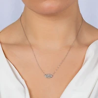 Silver Treasures Faith Womens Sterling Silver Oval 16 Inch Pendant Necklace