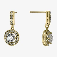 Sparkle Allure Womens Crystal 14K Gold Over Brass Drop Earrings