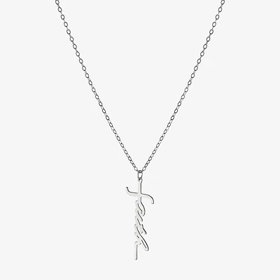 Silver Treasures Faith Womens Sterling Silver 16 Inch Pendant Necklace