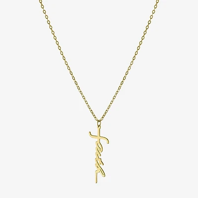 Silver Treasures Faith Womens 14K Gold Over Silver 16 Inch Pendant Necklace