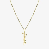 Silver Treasures Faith Womens 14K Gold Over Silver 16 Inch Pendant Necklace