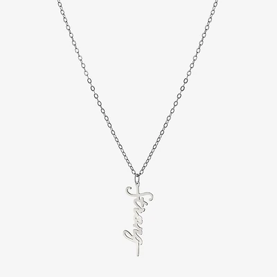 Silver Treasures Strong Womens Sterling Silver 16 Inch Pendant Necklace