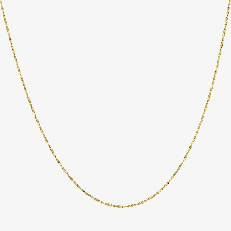 Silver Treasures Made In Italy Womens 14K Gold Over Silver 18 Inch Cable Chain Necklace