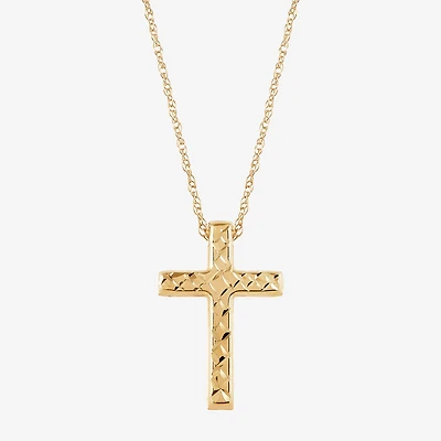Religious Jewelry Womens 10K Gold Cross Pendant Necklace