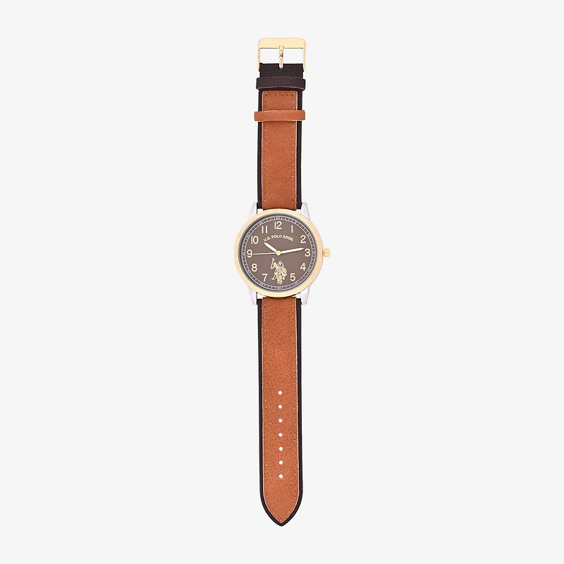 U.S. Polo Assn. Mens Brown Strap Watch Usc50596jc