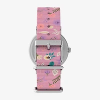 Timex Timex Peanuts Weekender 38mm Watch - Pink Strap  White Dial Silver-Tone Case Peanuts Womens Multicolor Strap Watch Tw2v77800jt