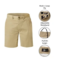 St. John's Bay Dexterity Mens 10" Adaptive Stretch Fabric Adjustable Features Easy-on + Easy-off Chino Short