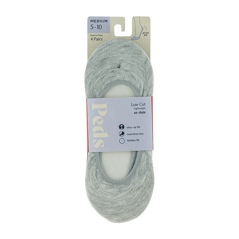 Peds Low Cut Womens Multi-Pack 4 Pair Liner Socks