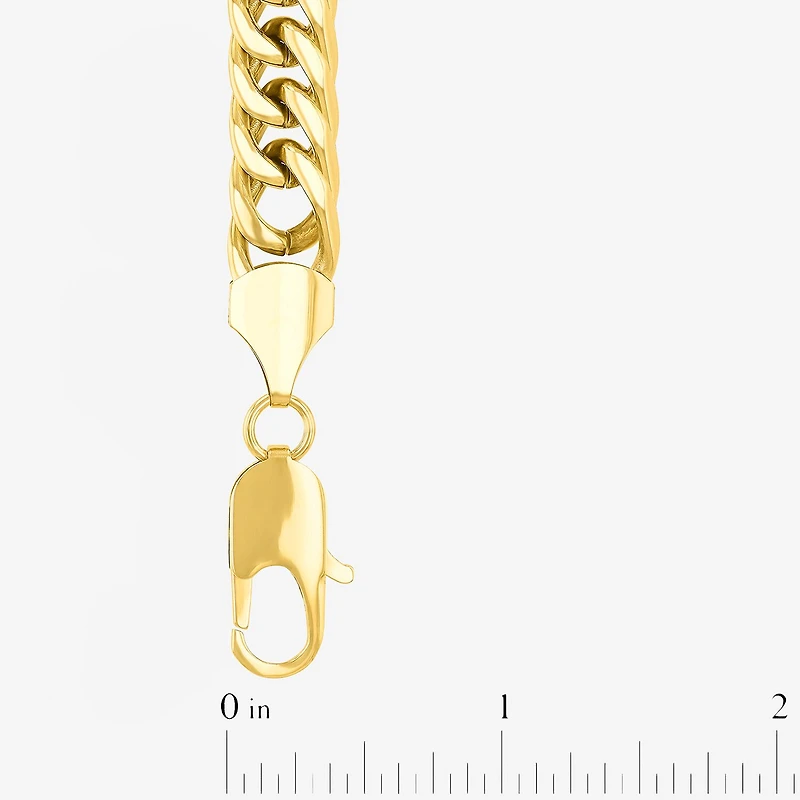 Men's Yellow Stainless Steel Solid Curb Chain Necklace