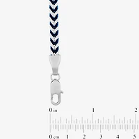 Mens 8.5 Inch Stainless Steel Blue IP Finish Chain Bracelet