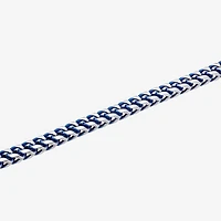 Mens 8.5 Inch Stainless Steel Blue IP Finish Chain Bracelet