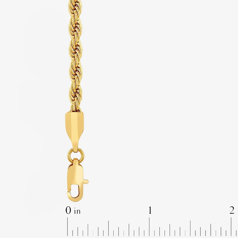 Men's Yellow Stainless Steel Solid Rope Chain Necklace