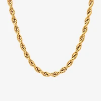 Men's Yellow Stainless Steel Solid Rope Chain Necklace