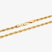 Men's Yellow Stainless Steel Solid Rope Chain Necklace