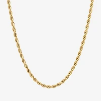Mens Yellow Stainless Steel Solid Rope Chain Necklace
