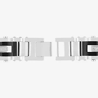 Stainless Steel (G-H / I1) 3/8 CT. T.W. Lab Grown White Diamond Solid Link Bracelet