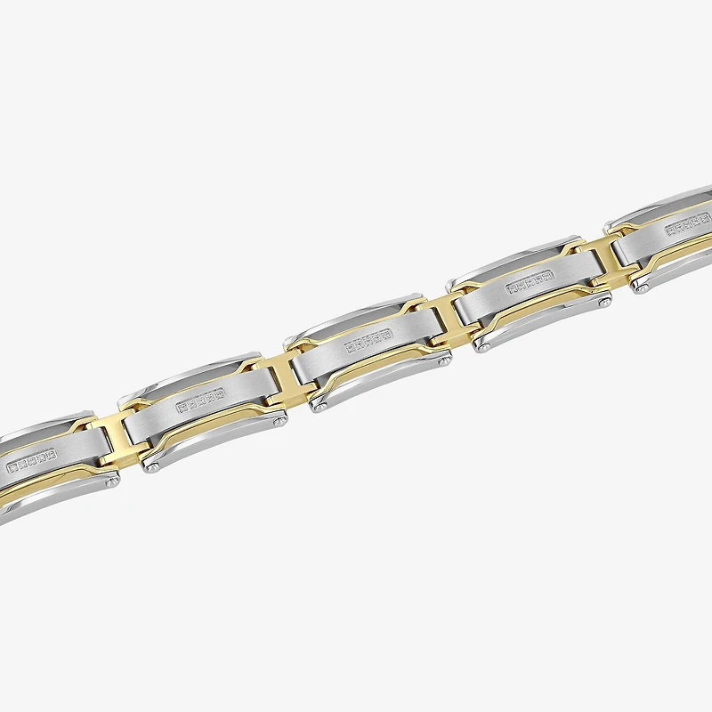 Mens Stainless Steel Solid 8 1/2 Inch Link Bracelet
