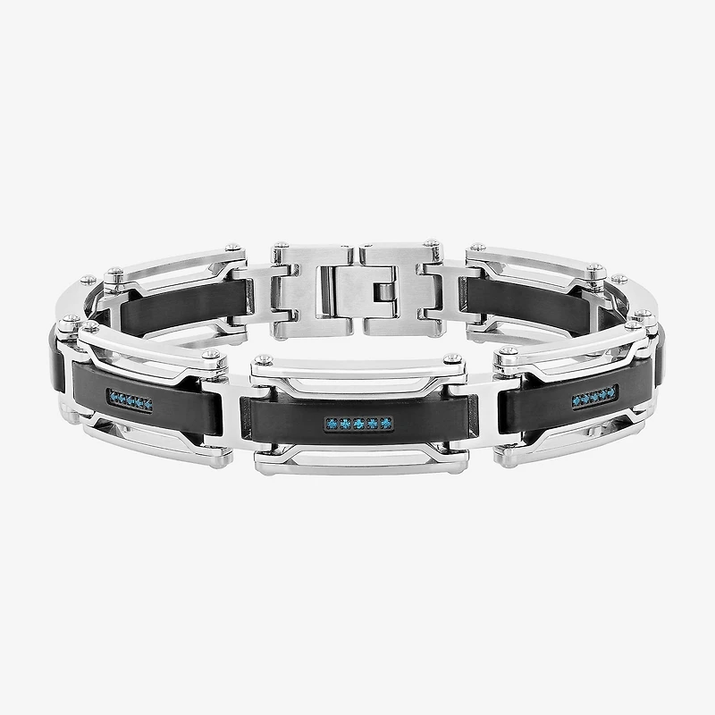 Mens Stainless Steel Solid 8 1/2 Inch Link Bracelet