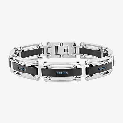 Mens Stainless Steel Solid 8 1/2 Inch Link Bracelet
