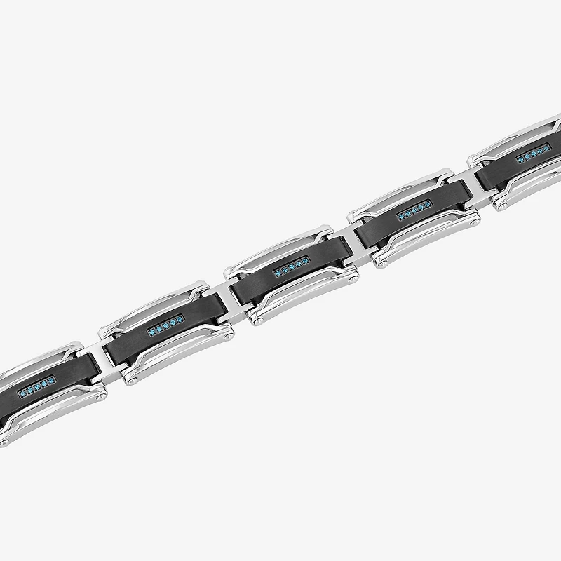 Mens Stainless Steel Solid 8 1/2 Inch Link Bracelet