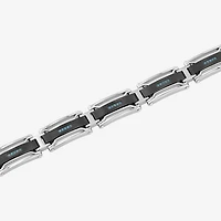 Mens Stainless Steel Solid 8 1/2 Inch Link Bracelet