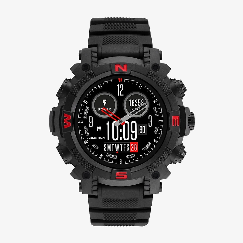 Armitron Connect Unisex Adult Chronograph Black Smart Watch 42-1019bkbk