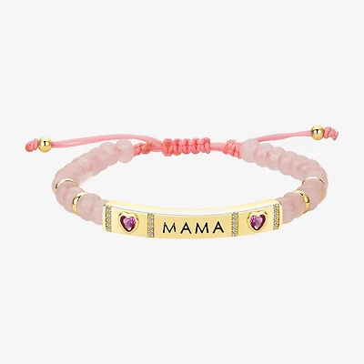Footnotes Mama Womens Cubic Zirconia 10K Gold Over Brass Heart Bolo Bracelet