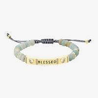 Footnotes Blessed Womens Cubic Zirconia 10K Gold Over Brass Heart Bolo Bracelet