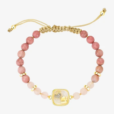 Footnotes Womens Cubic Zirconia 10K Gold Over Brass Heart Bolo Bracelet