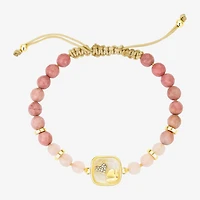 Footnotes Womens Cubic Zirconia 10K Gold Over Brass Heart Bolo Bracelet
