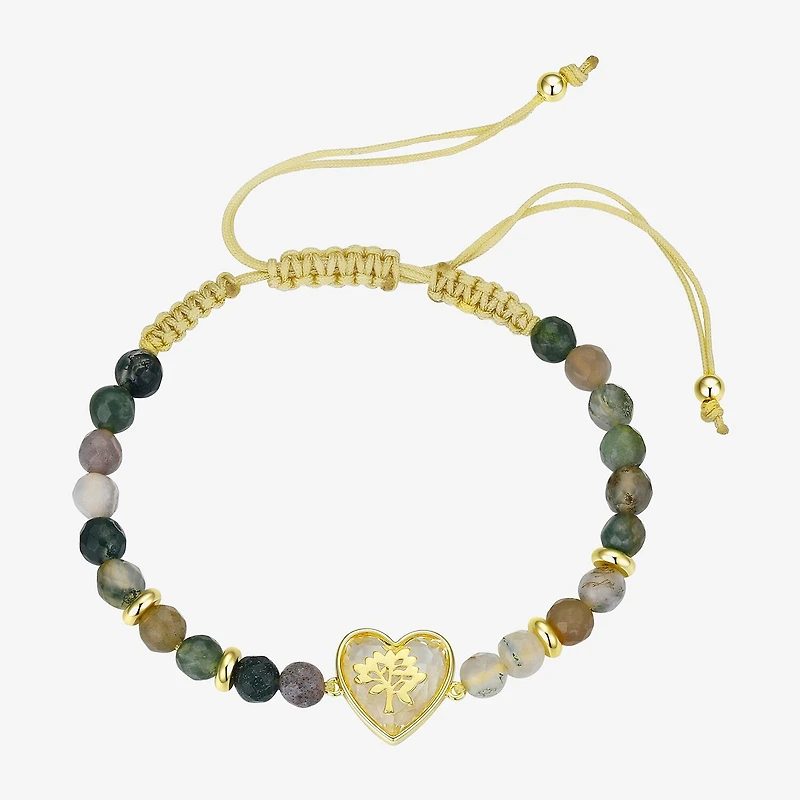 Footnotes Womens Crystal 10K Gold Over Brass Heart Bolo Bracelet