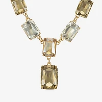 Monet Jewelry Gold Tone Womens Brown Glass 18 Inch Y Necklace