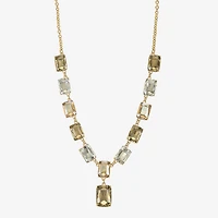 Monet Jewelry Gold Tone Womens Brown Glass 18 Inch Y Necklace
