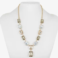 Monet Jewelry Gold Tone Womens Brown Glass 18 Inch Y Necklace