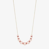 Monet Jewelry Gold Tone & Pink Womens 17 Inch Collar Necklace