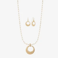 Liz Claiborne Orbital Pendant Necklace & Drop Earring Womens 2-pc. Jewelry Set