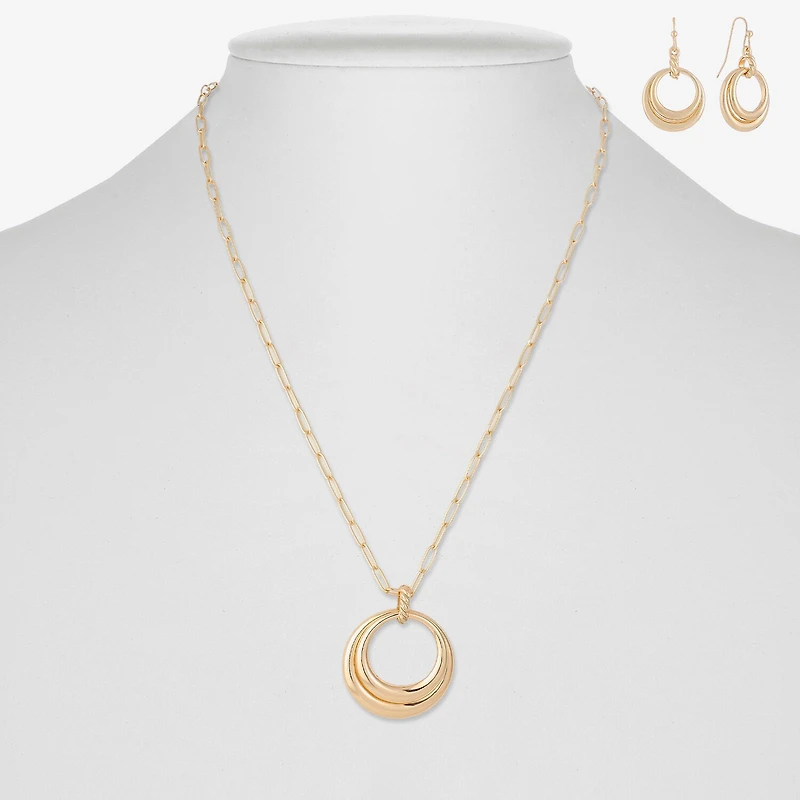 Liz Claiborne Orbital Pendant Necklace & Drop Earring Womens 2-pc. Jewelry Set