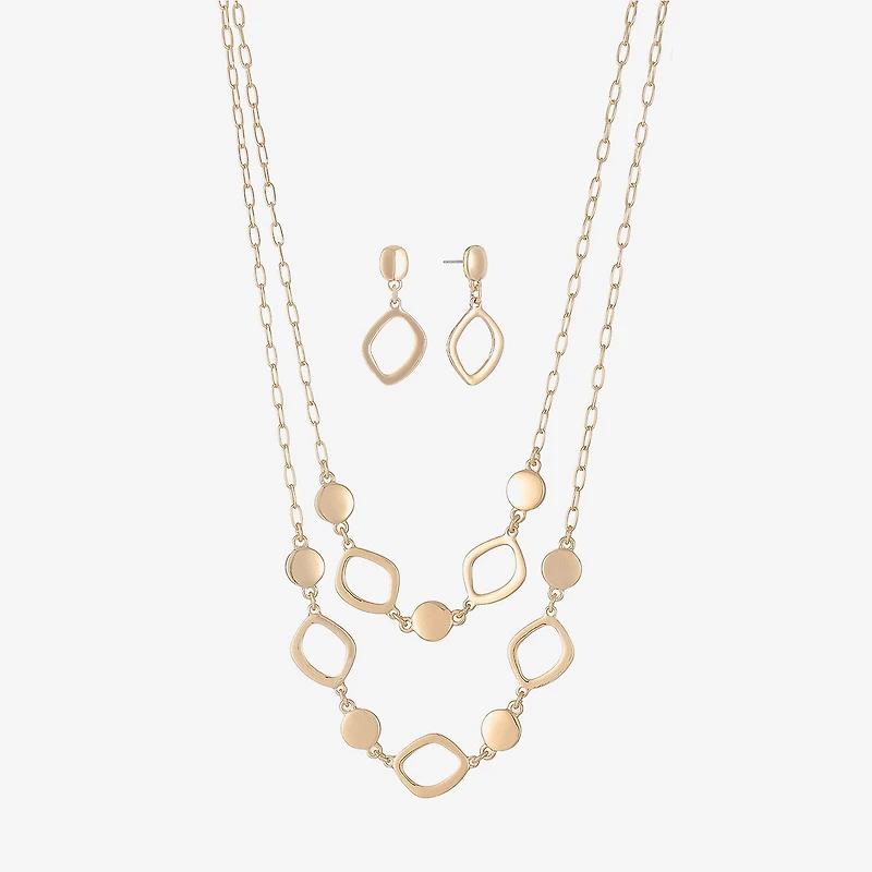 Liz Claiborne Multi Strand & Drop Earring Womens Hypoallergenic 2-pc. Jewelry Set