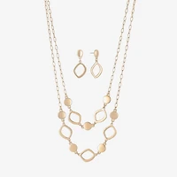 Liz Claiborne Multi Strand & Drop Earring Womens Hypoallergenic 2-pc. Jewelry Set