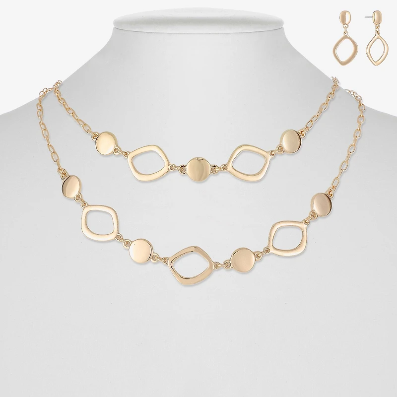 Liz Claiborne Multi Strand & Drop Earring Womens Hypoallergenic 2-pc. Jewelry Set