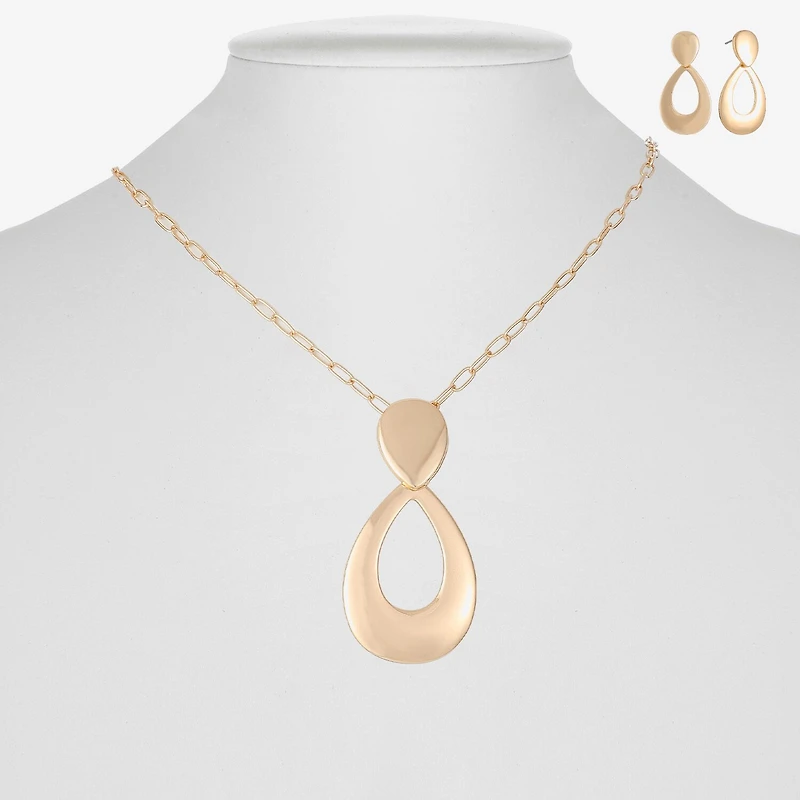 Liz Claiborne Pendant Necklace & Drop Earring Womens Hypoallergenic 2-pc. Jewelry Set
