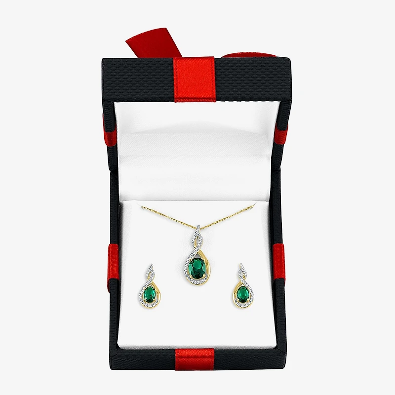 Gemstone 14K Gold Over Silver 2-pc. Oval Jewelry Set