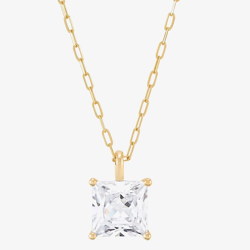 (H-I / Si1-Si2) Womens 2 CT. Lab Grown White Diamond 14K Gold Paperclip 18 Inch Pendant Necklace