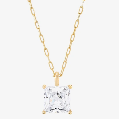 (H-I / Si1-Si2) Womens 2 CT. Lab Grown White Diamond 14K Gold Paperclip 18 Inch Pendant Necklace